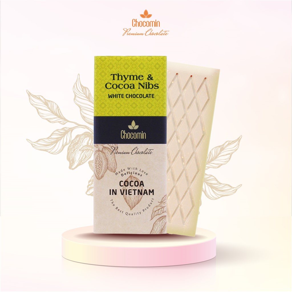 Picture of THYME & COCOA NIBS- WHITE CHOCOLATE